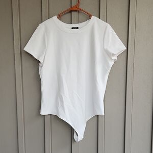 Express White Short Sleeve Bodysuit